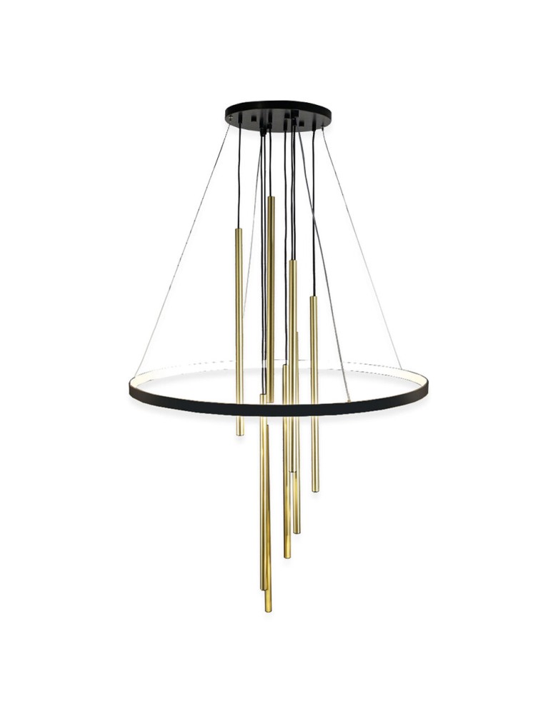 Amplex Lampa wisząca Luna - Mosiądz mat-czarna 3000K 5215