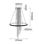 Lampy wiszące nowoczesne - Amplex Lampa wisząca Luna - Mosiądz mat-czarna 3000K 5215 - product 2