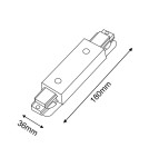 Akcesoria do szynoprzewodów 1 fazowych - Antigo Łącznik prosty zasilający szynoprzewodu natynkowego 1F 230V - Biały 6356 - product 2
