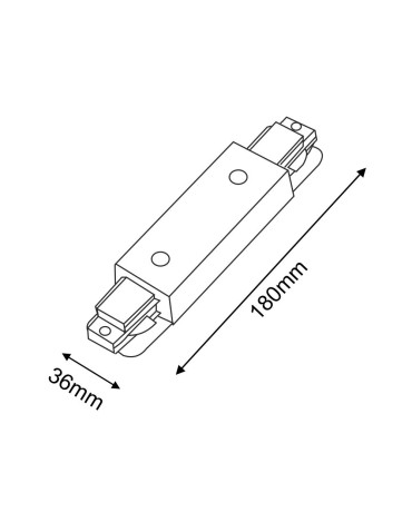 Antigo Łącznik prosty zasilający szynoprzewodu natynkowego 1F 230V - Biały 6356 - product 2