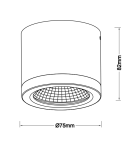 Lampy zewnętrzne sufitowe - Azzardo CONYON IP54 10W CCT SWITCH BK Czarny Mat/Transparentny 1xLED Lampa Natynkowa Przełącznik Zmiany Barwy Światła AZ6025 - product 2