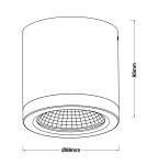 Lampy zewnętrzne sufitowe - Azzardo CONYON IP54 15W CCT SWITCH BK Czarny Mat/Transparentny 1xLED Lampa Natynkowa Przełącznik Zmiany Barwy Światła AZ6027 - product 2