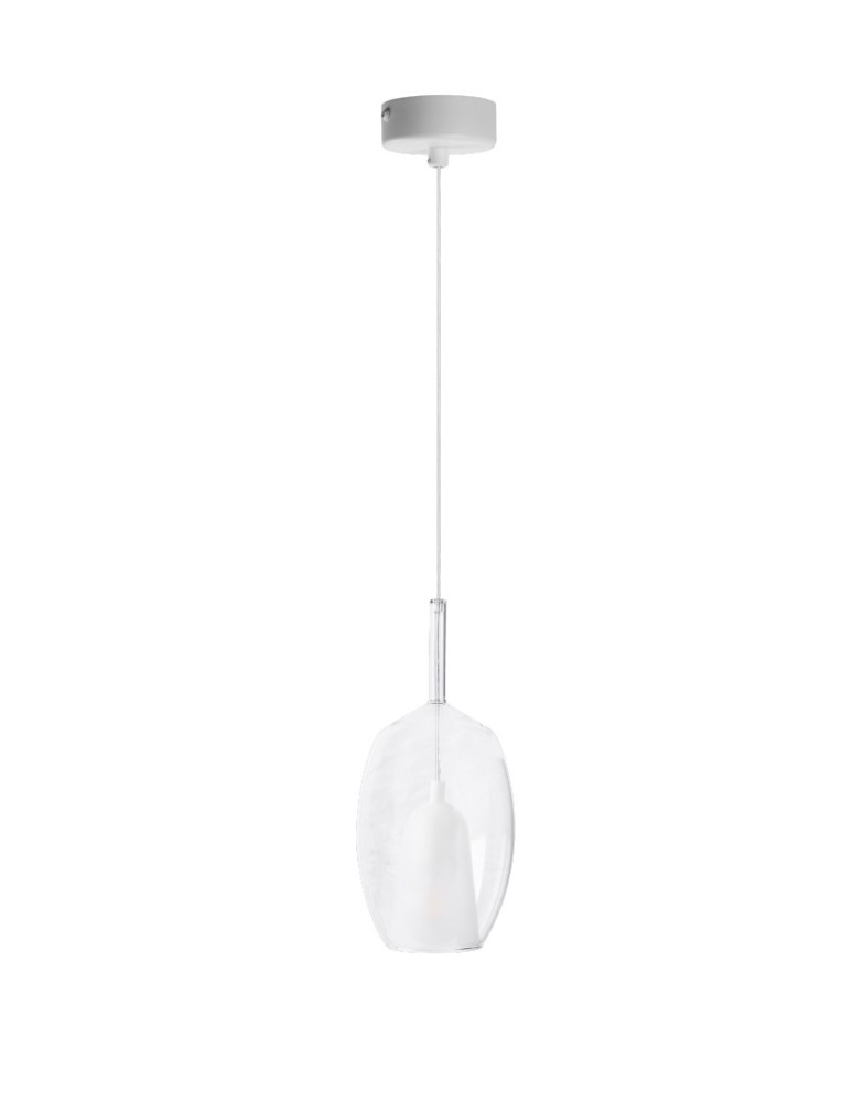 Azzardo GRACE B CLEAR Biały/Transparentny 1xE27 Wisząca AZ6272