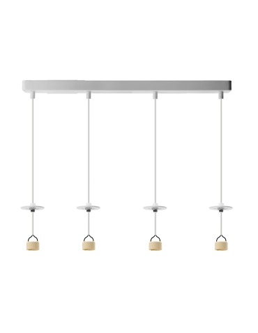 Azzardo LUCAS BASE 4L Wisząca GU10 WH Biały 4xGU10 Poczwórna Lampa Wisząca bez Kloszy (klosze zamawiane osobno) AZ6194