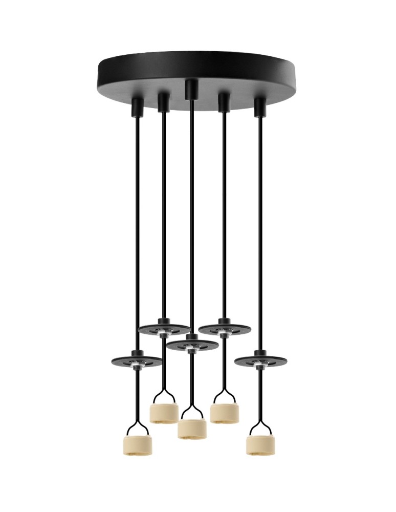 Azzardo LUCAS BASE 5L TOP GU10 BK Czarny Mat 5xGU10 Lampa Wisząca bez Kloszy (klosze zamawiane osobno) AZ6191 Azzardo LUCAS BASE 5L TOP GU10 BK Czarny Mat 5xGU10 Lampa Wisząca bez Kloszy (klosze zamawiane osobno) AZ6191