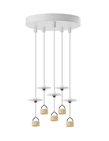 Azzardo LUCAS BASE 5L TOP GU10 WH Biały 5xGU10 Lampa Wisząca bez Kloszy (klosze zamawiane osobno) AZ6192
