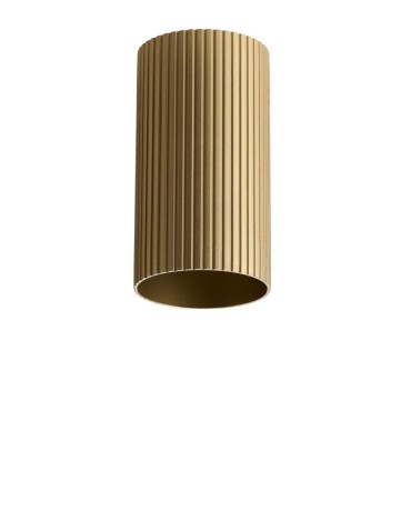 Azzardo LUCAS RIBBED TUBE 10 BRASS GOLD Mosiądz/Złoty Anodowany Klosz Ryflowany Tuba do Skompletowania Lampy AZ6128
