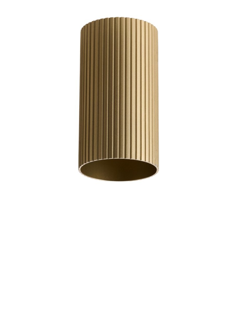Azzardo LUCAS RIBBED TUBE 10 BRASS GOLD Mosiądz/Złoty Anodowany Klosz Ryflowany Tuba do Skompletowania Lampy AZ6128