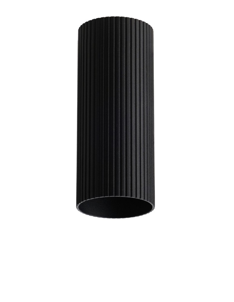 Azzardo LUCAS RIBBED TUBE 30 BK Czarny Mat Klosz Ryflowany Tuba do Skompletowania Lampy AZ6138