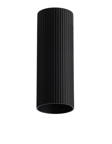 Azzardo LUCAS RIBBED TUBE 40 BK Czarny Mat Klosz Ryflowany Tuba do Skompletowania Lampy AZ6142