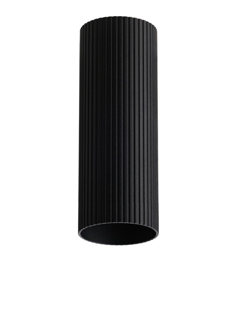 Azzardo LUCAS RIBBED TUBE 40 BK Czarny Mat Klosz Ryflowany Tuba do Skompletowania Lampy AZ6142