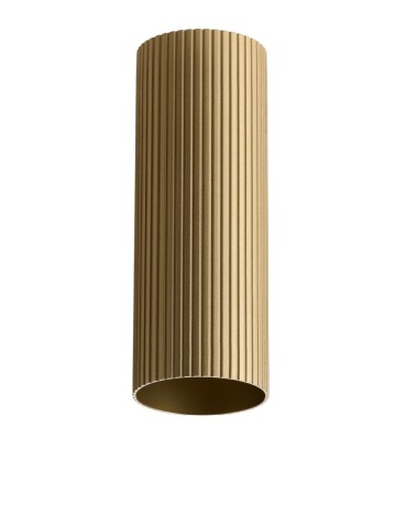 Azzardo LUCAS RIBBED TUBE 40 BRASS GOLD Mosiądz/Złoty Anodowany Klosz Ryflowany Tuba do Skompletowania Lampy AZ6144