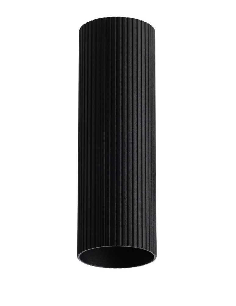 Azzardo LUCAS RIBBED TUBE 50 BK Czarny Mat Klosz Ryflowany Tuba do Skompletowania Lampy AZ6146