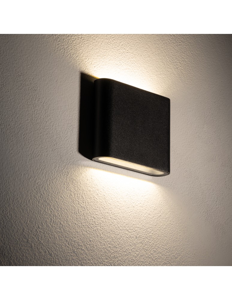 Nowodvorski SEMI LED S Zewnętrzna Ścienna Natynkowe Max moc 2x3W LED IP54 3000K Czarny 11363