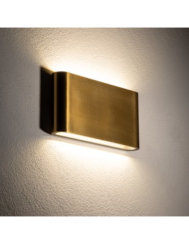 Nowodvorski SEMI LED M Zewnętrzna Ścienna Natynkowe Max moc 2x5W LED IP54 3000K Mosiądz 11366 - produkt 2