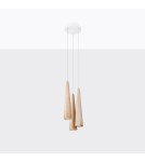 Lampy wiszące - Sollux Lampa wisząca SULA 3P naturalne drewno SL.1101 - product 2