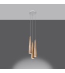 Lampy wiszące - Sollux Lampa wisząca SULA 3P naturalne drewno SL.1101 - product 3