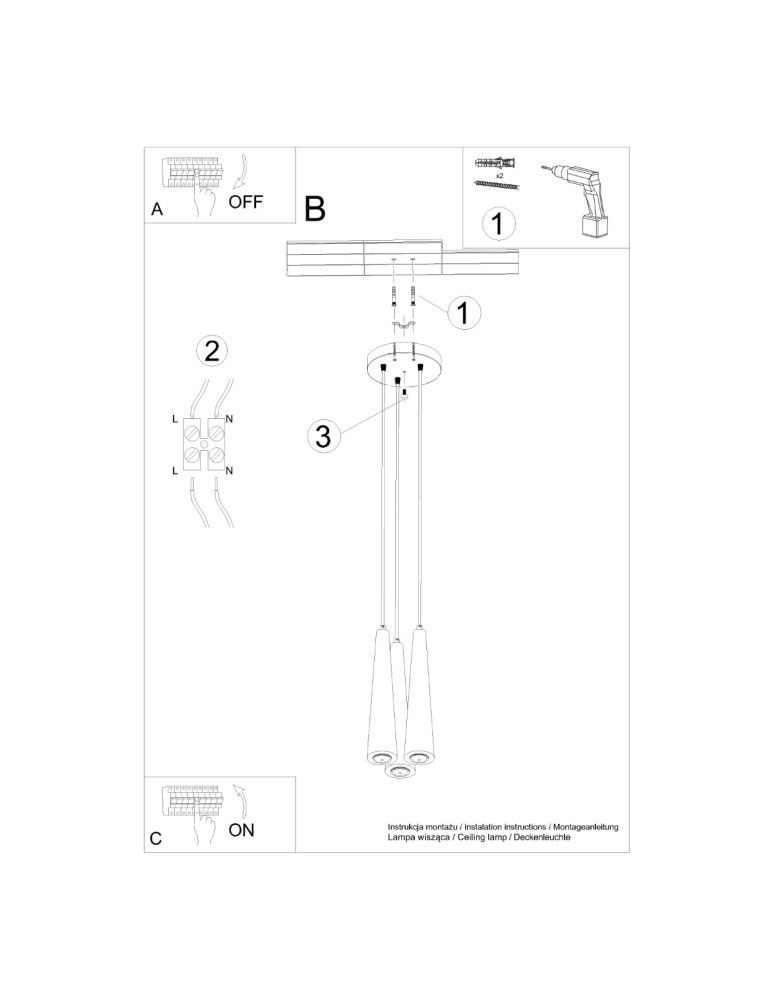Sollux Lampa wisząca SULA 3P naturalne drewno SL.1101