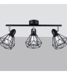 Lampy sufitowe regulowane - spoty - Sollux Plafon ARTEMIS 3 czarny SL.1107 - product 2