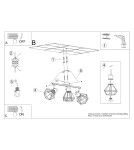 Lampy sufitowe regulowane - spoty - Sollux Plafon ARTEMIS 3 czarny SL.1107 - product 6