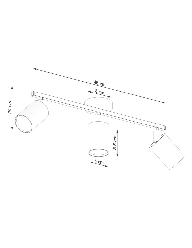 Sollux Plafon LEMMI 3 czarny SL.1128 Sollux Plafon LEMMI 3 czarny SL.1128