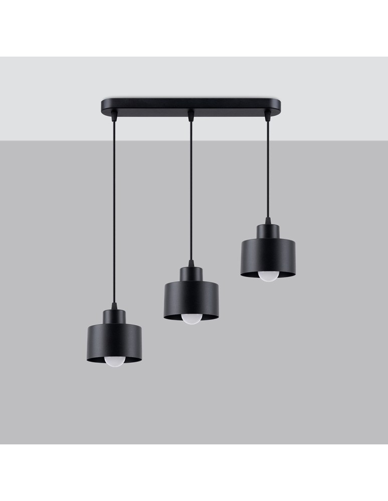 Sollux Lampa wisząca SAVAR 3 czarna SL.1133 Sollux Lampa wisząca SAVAR 3 czarna SL.1133