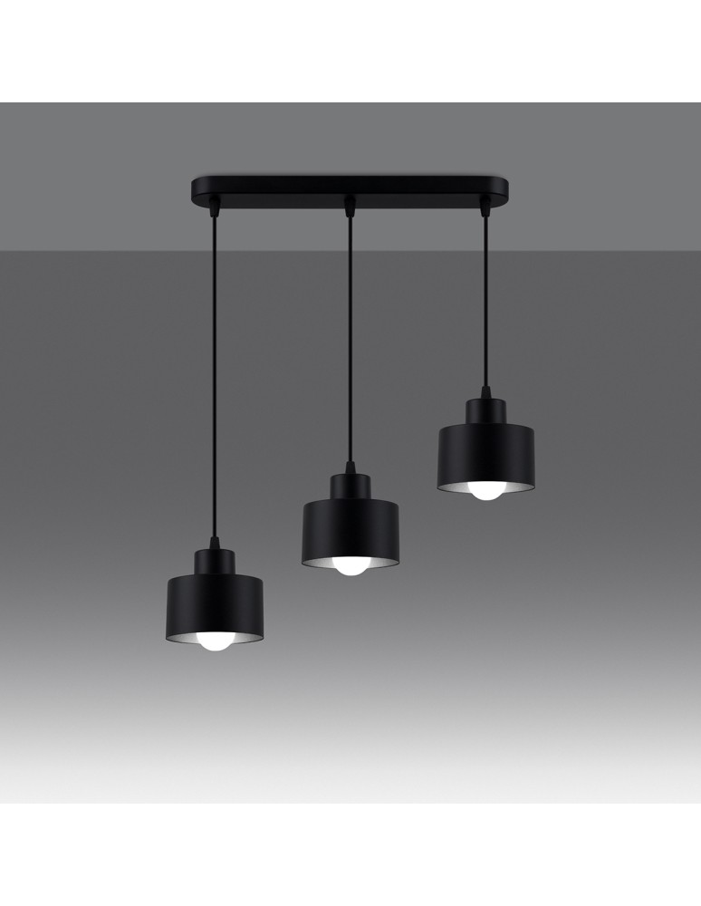 Sollux Lampa wisząca SAVAR 3 czarna SL.1133 Sollux Lampa wisząca SAVAR 3 czarna SL.1133