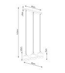 Sollux Lampa wisząca SAVAR 3 czarna SL.1133 Sollux Lampa wisząca SAVAR 3 czarna SL.1133