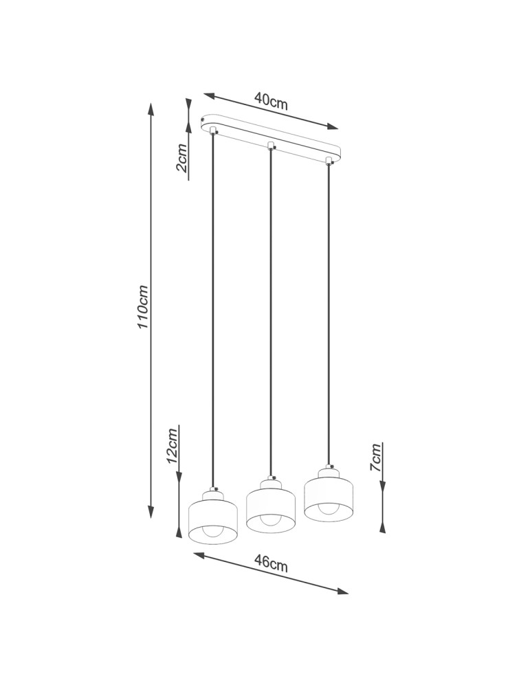 Sollux Lampa wisząca SAVAR 3 czarna SL.1133 Sollux Lampa wisząca SAVAR 3 czarna SL.1133