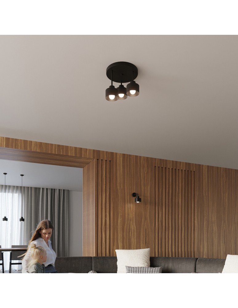 Sollux Lampa wisząca SAVAR 3 czarna SL.1133 Sollux Lampa wisząca SAVAR 3 czarna SL.1133