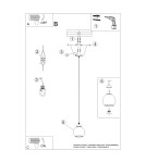 Sollux Lampa wisząca ALINO 1 czarna SL.1141 Sollux Lampa wisząca ALINO 1 czarna SL.1141