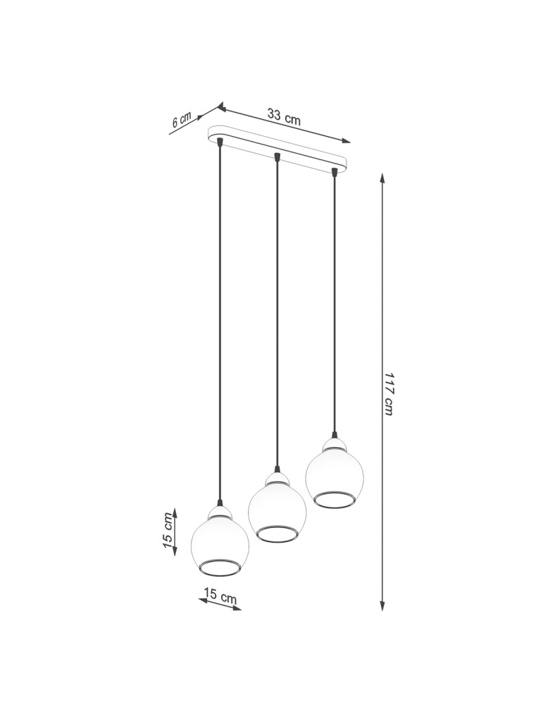 Sollux Lampa wisząca ALINO 3 czarna SL.1142 Sollux Lampa wisząca ALINO 3 czarna SL.1142