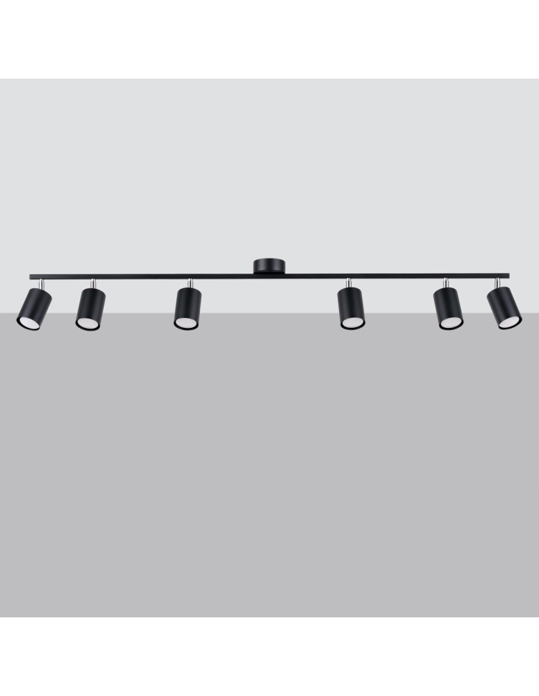 Sollux Plafon LEMMI 6L czarny SL.1169 Sollux Plafon LEMMI 6L czarny SL.1169