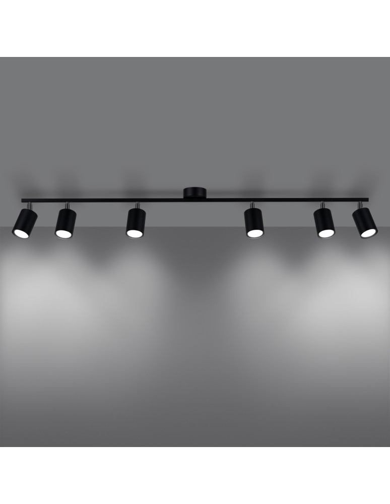 Sollux Plafon LEMMI 6L czarny SL.1169 Sollux Plafon LEMMI 6L czarny SL.1169