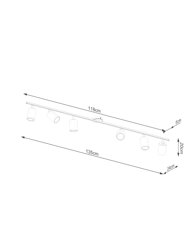 Sollux Plafon LEMMI 6L czarny SL.1169 Sollux Plafon LEMMI 6L czarny SL.1169