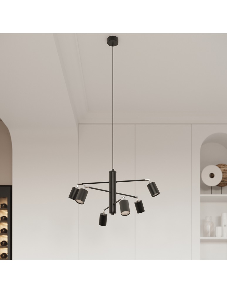 Sollux Plafon LEMMI 6L czarny SL.1169 Sollux Plafon LEMMI 6L czarny SL.1169
