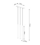 Sollux Lampa wisząca PASTELO 3L złota SL.1171 Sollux Lampa wisząca PASTELO 3L złota SL.1171