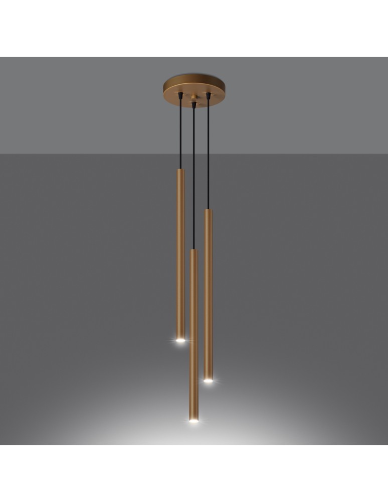 Sollux Lampa wisząca PASTELO 3P złota SL.1172 Sollux Lampa wisząca PASTELO 3P złota SL.1172