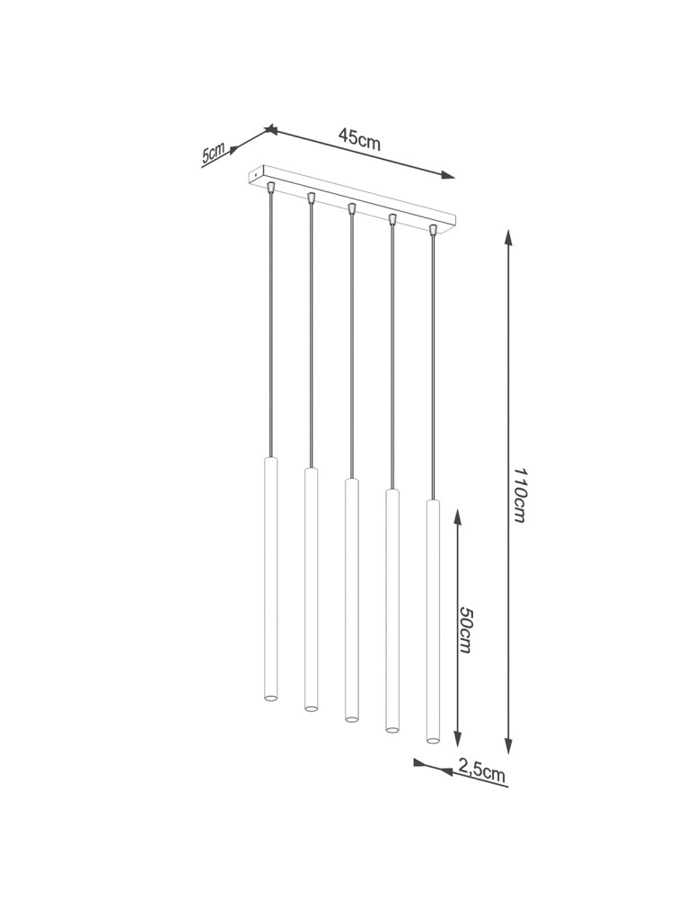 Sollux Lampa wisząca PASTELO 5L złota SL.1173 Sollux Lampa wisząca PASTELO 5L złota SL.1173