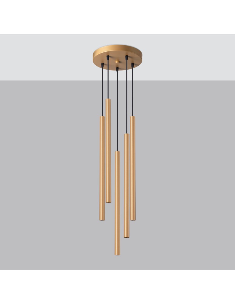 Sollux Lampa wisząca PASTELO 5P złota SL.1174 Sollux Lampa wisząca PASTELO 5P złota SL.1174
