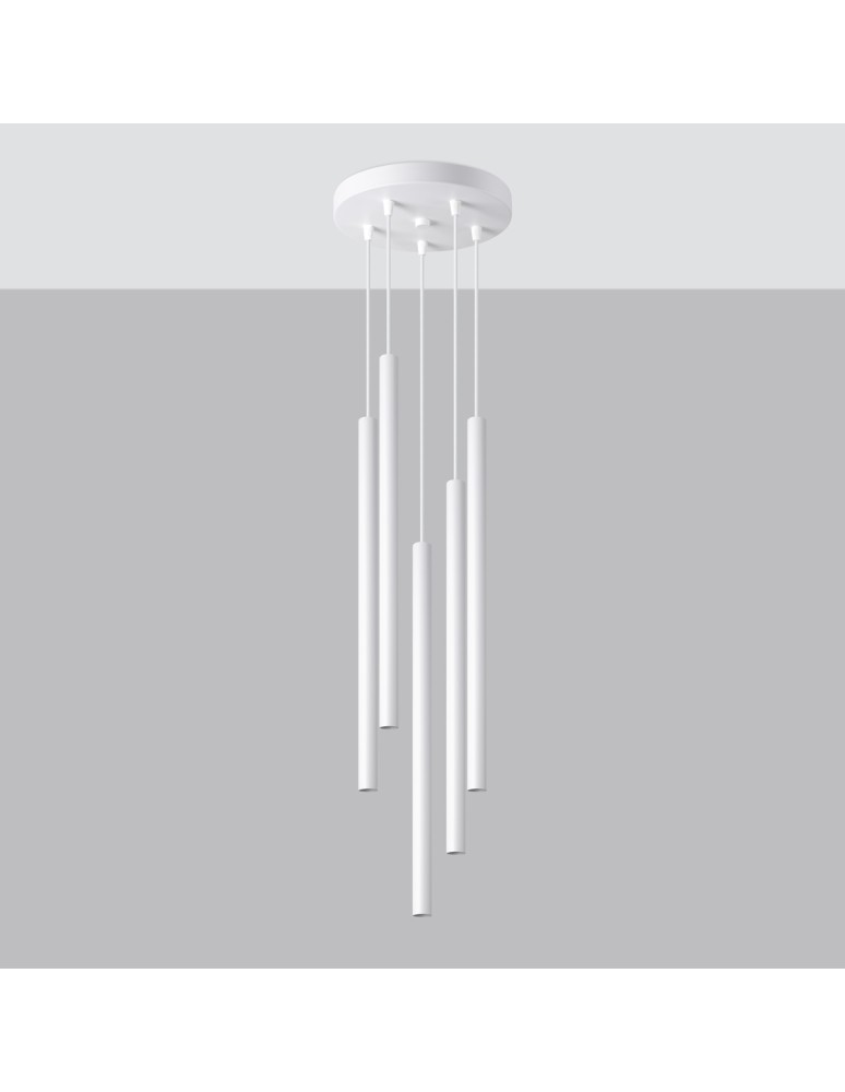 Sollux Lampa wisząca PASTELO 5P biała SL.1175 Sollux Lampa wisząca PASTELO 5P biała SL.1175