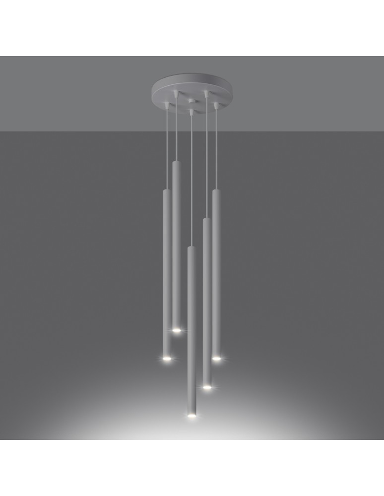 Sollux Lampa wisząca PASTELO 5P biała SL.1175 Sollux Lampa wisząca PASTELO 5P biała SL.1175