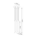 Sollux Lampa wisząca PASTELO 5P biała SL.1175 Sollux Lampa wisząca PASTELO 5P biała SL.1175