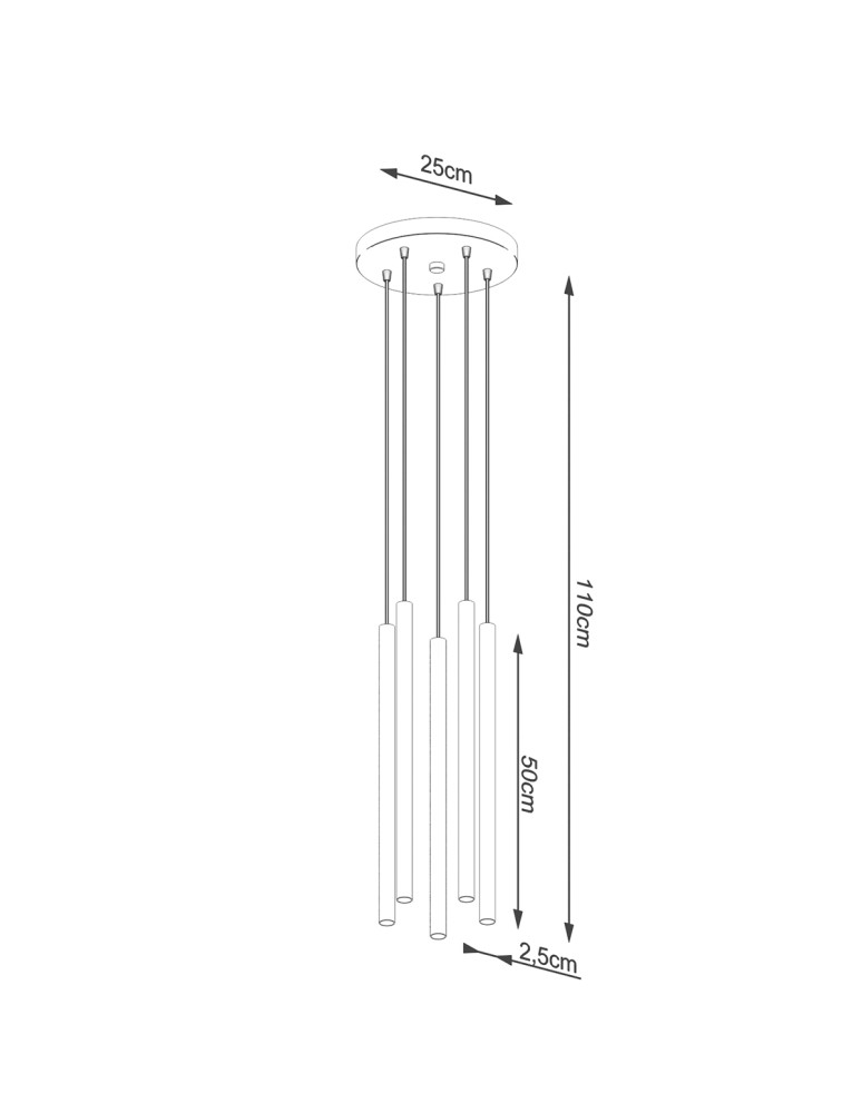 Sollux Lampa wisząca PASTELO 5P biała SL.1175 Sollux Lampa wisząca PASTELO 5P biała SL.1175