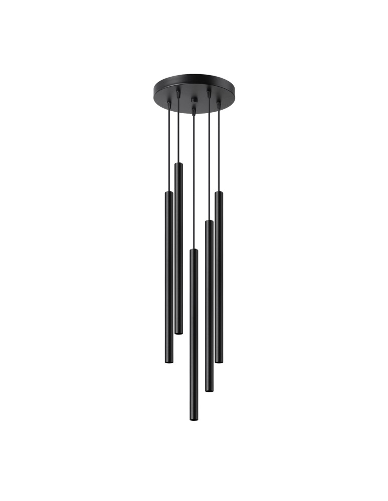 Sollux Lampa wisząca PASTELO 5P czarna SL.1176 Sollux Lampa wisząca PASTELO 5P czarna SL.1176