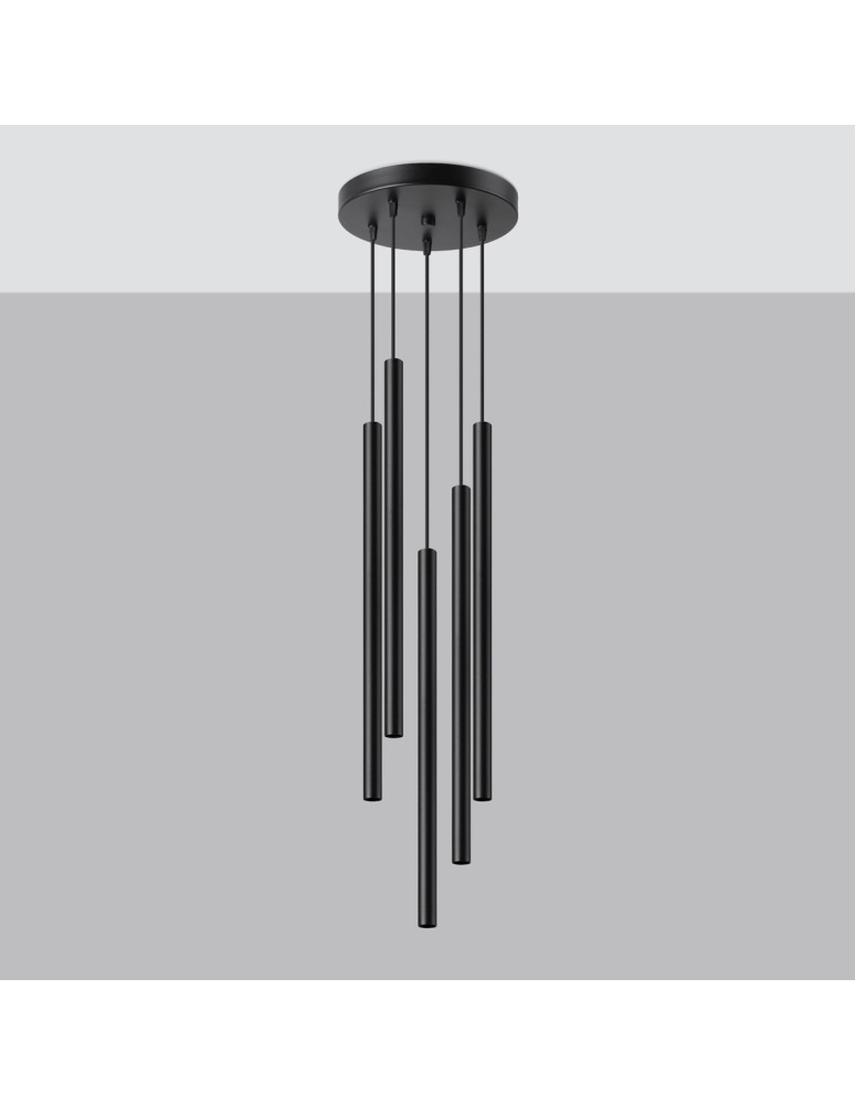 Sollux Lampa wisząca PASTELO 5P czarna SL.1176 Sollux Lampa wisząca PASTELO 5P czarna SL.1176