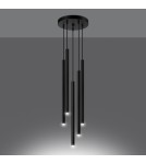 Sollux Lampa wisząca PASTELO 5P czarna SL.1176 Sollux Lampa wisząca PASTELO 5P czarna SL.1176