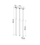 Sollux Lampa Wisząca PASTELO 3L złoty połysk SL.1196 Sollux Lampa Wisząca PASTELO 3L złoty połysk SL.1196