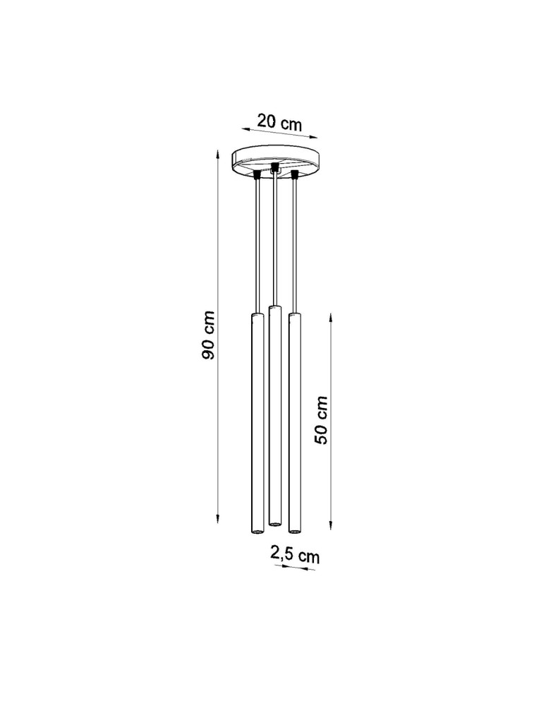 Sollux Lampa Wisząca PASTELO 3P złoty połysk SL.1197 Sollux Lampa Wisząca PASTELO 3P złoty połysk SL.1197
