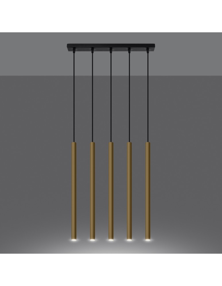 Sollux Lampa Wisząca PASTELO 5L złoty połysk SL.1198 Sollux Lampa Wisząca PASTELO 5L złoty połysk SL.1198